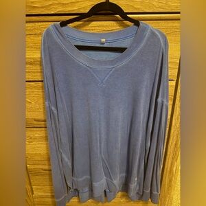 Washed Indigo Lightweight Pullover Sweatshirt